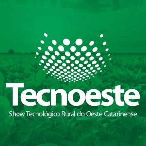 Logo do Tecnoeste em branco sobre fundo verde 